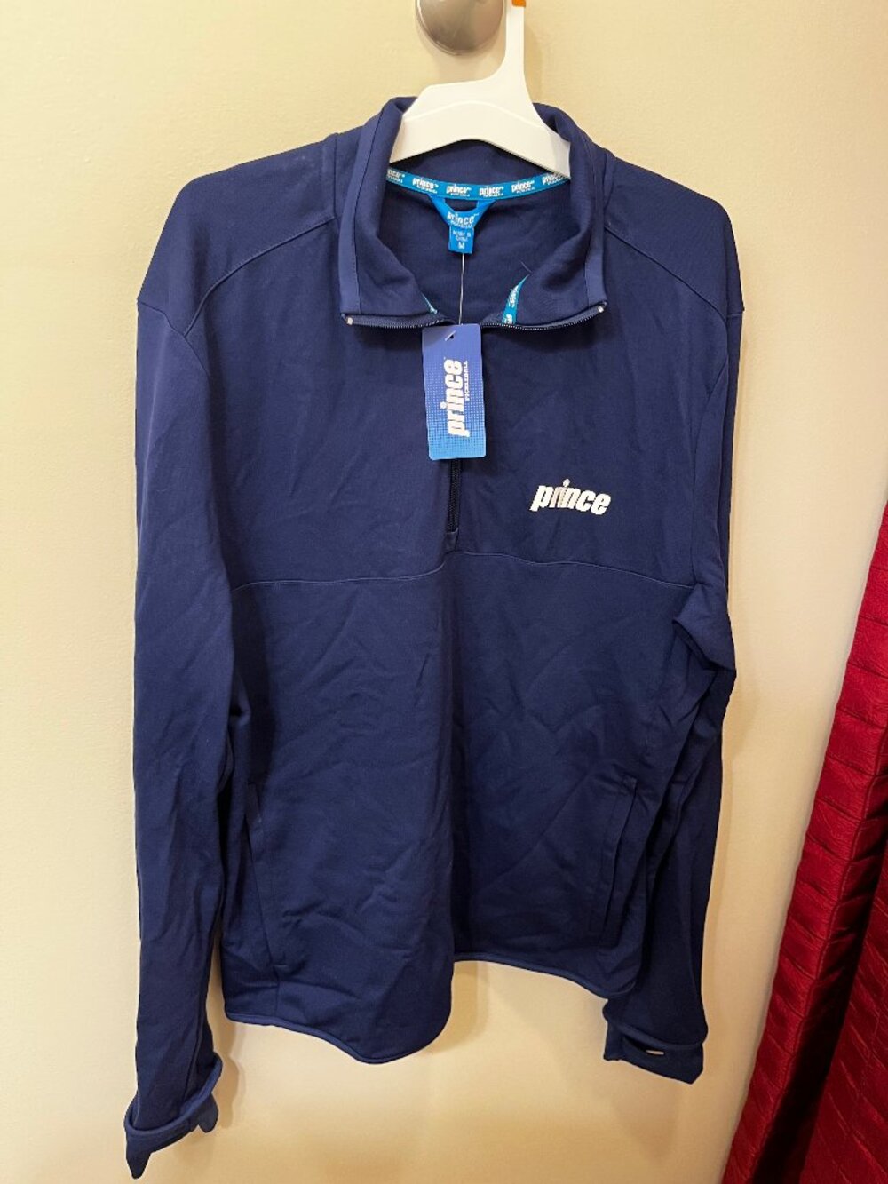 Prince Pickleball Men's Ponte Navy 1/4 Zip Pullover Size Medium BNWT